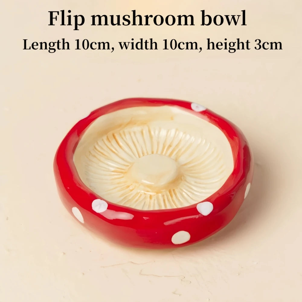 Mushroom Ceramic Hamster Hideout With Stand Water Bottle And Bowl