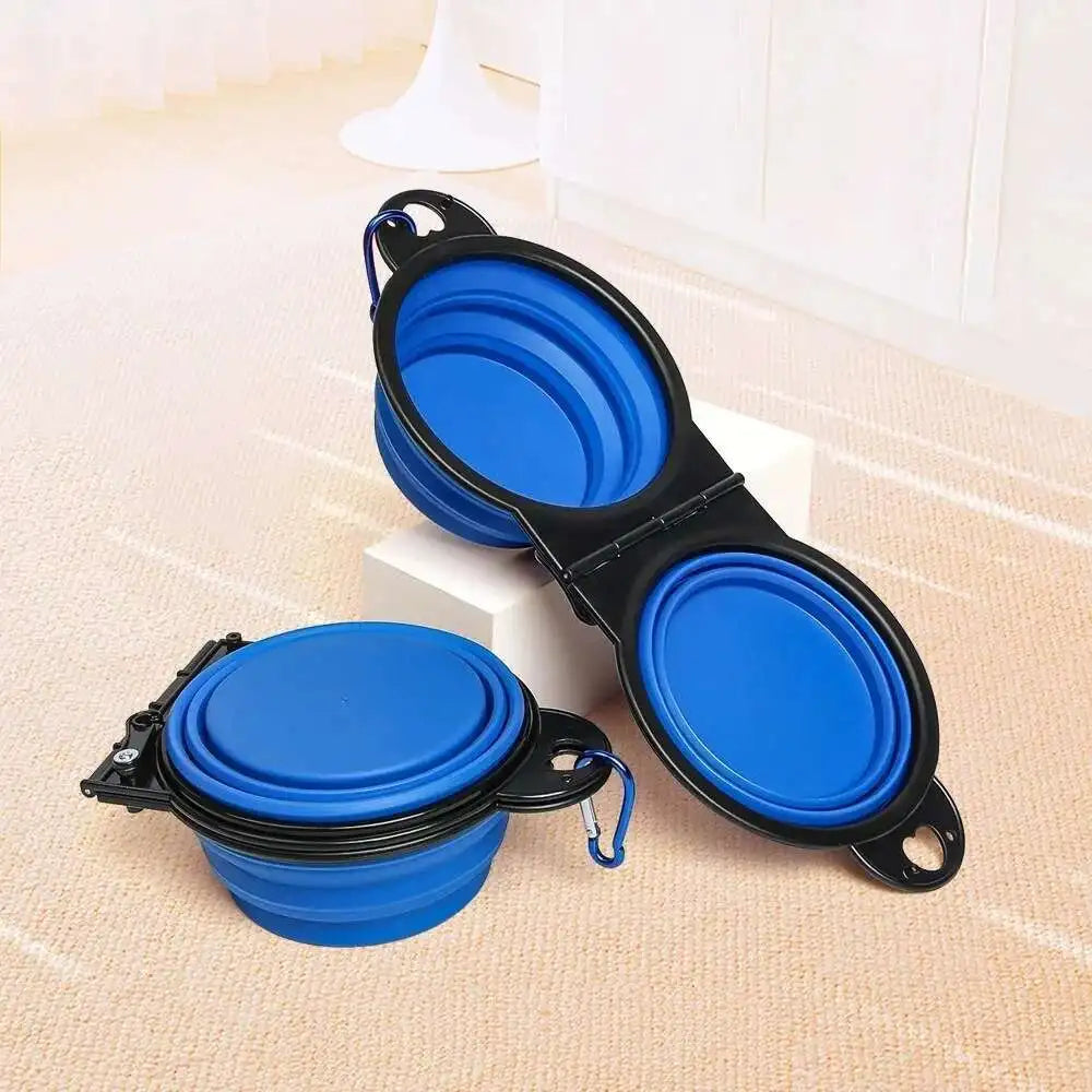 Collapsible 2 In 1 Dog Travel Bowl Folding Feeder