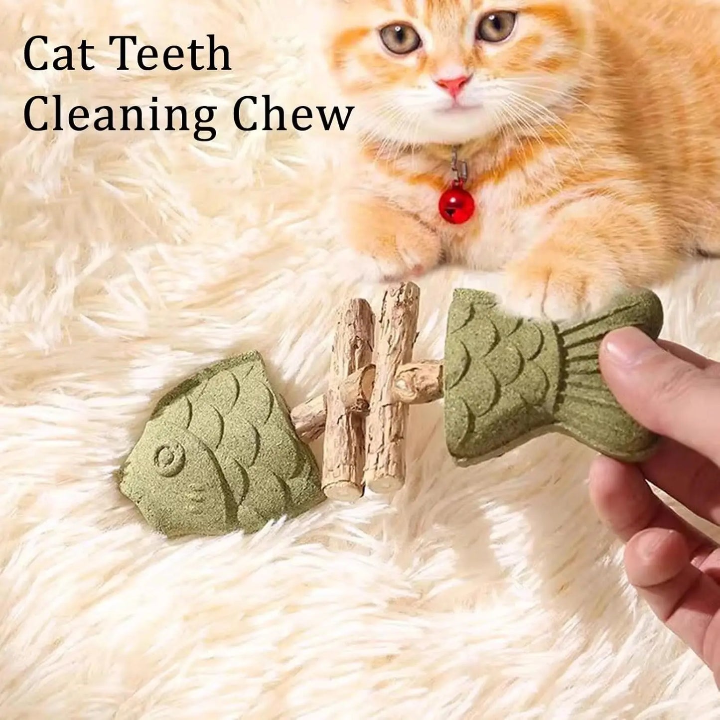 Dental Health Cat Chew Toy Bite Resistant Fishbone
