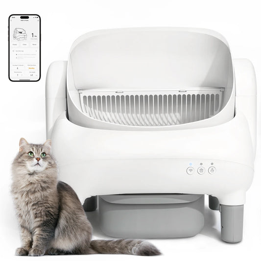 Cumrige Open Top Self Cleaning Cat Litter Box App Control