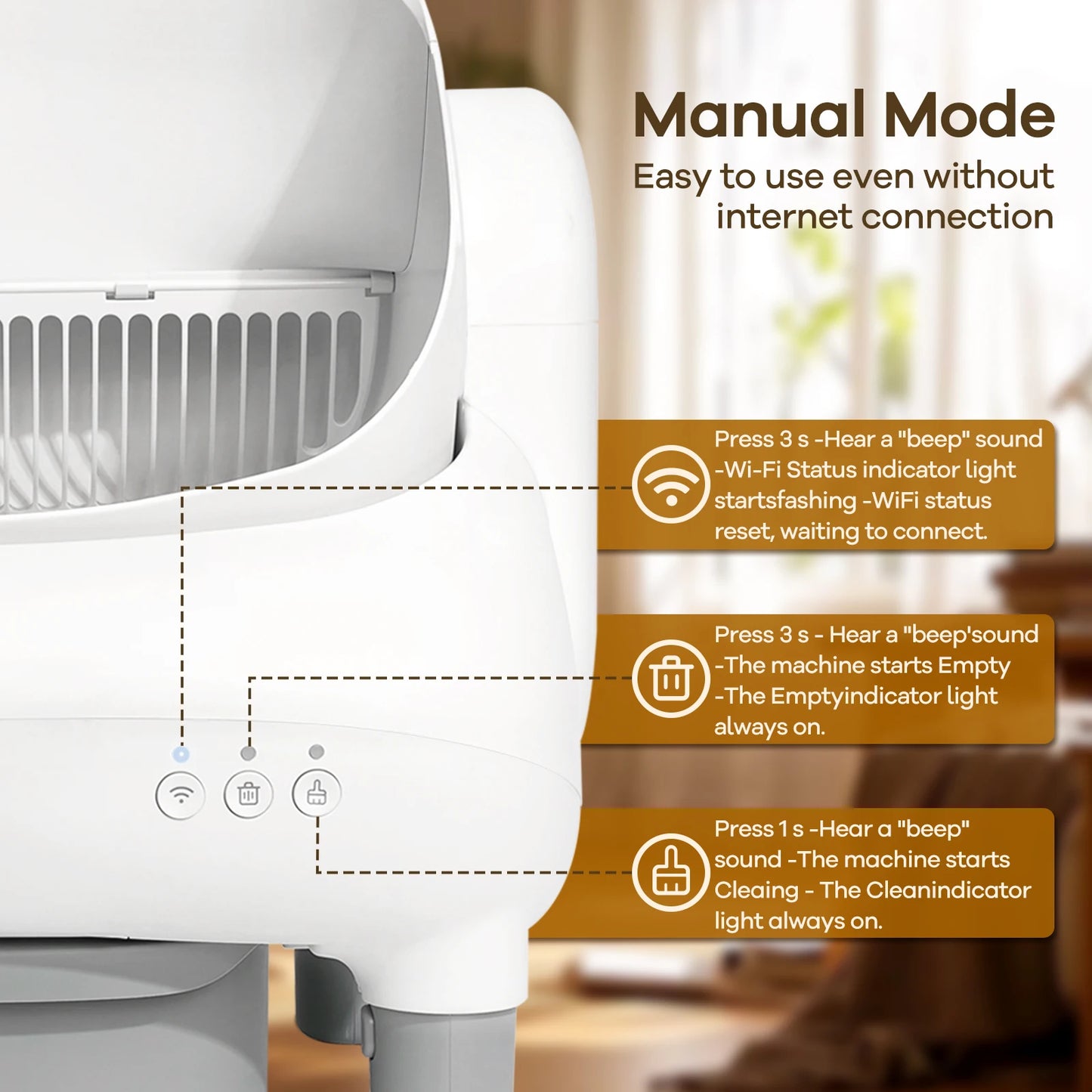 Cumrige Open Top Self Cleaning Cat Litter Box App Control