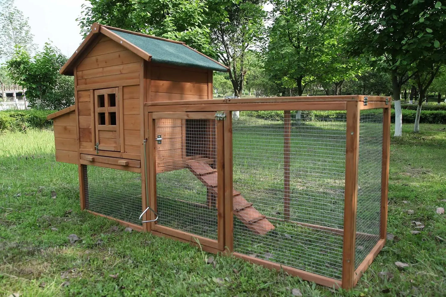 Outdoor Chicken Coop For Two To Four Chickens Wooden Hen House Waterproof Roof