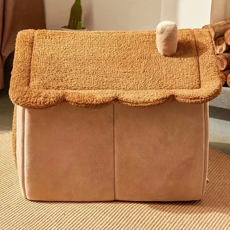 Foldable Pet House Removable Washable Cat Bed and Puppy Cave
