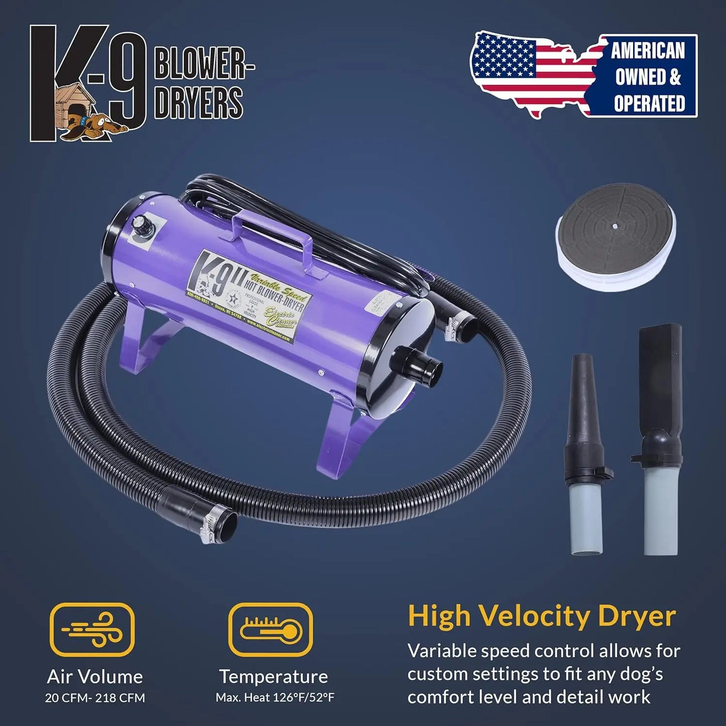 K9 II Variable Speed Dog Dryer With Adjustable Airflow