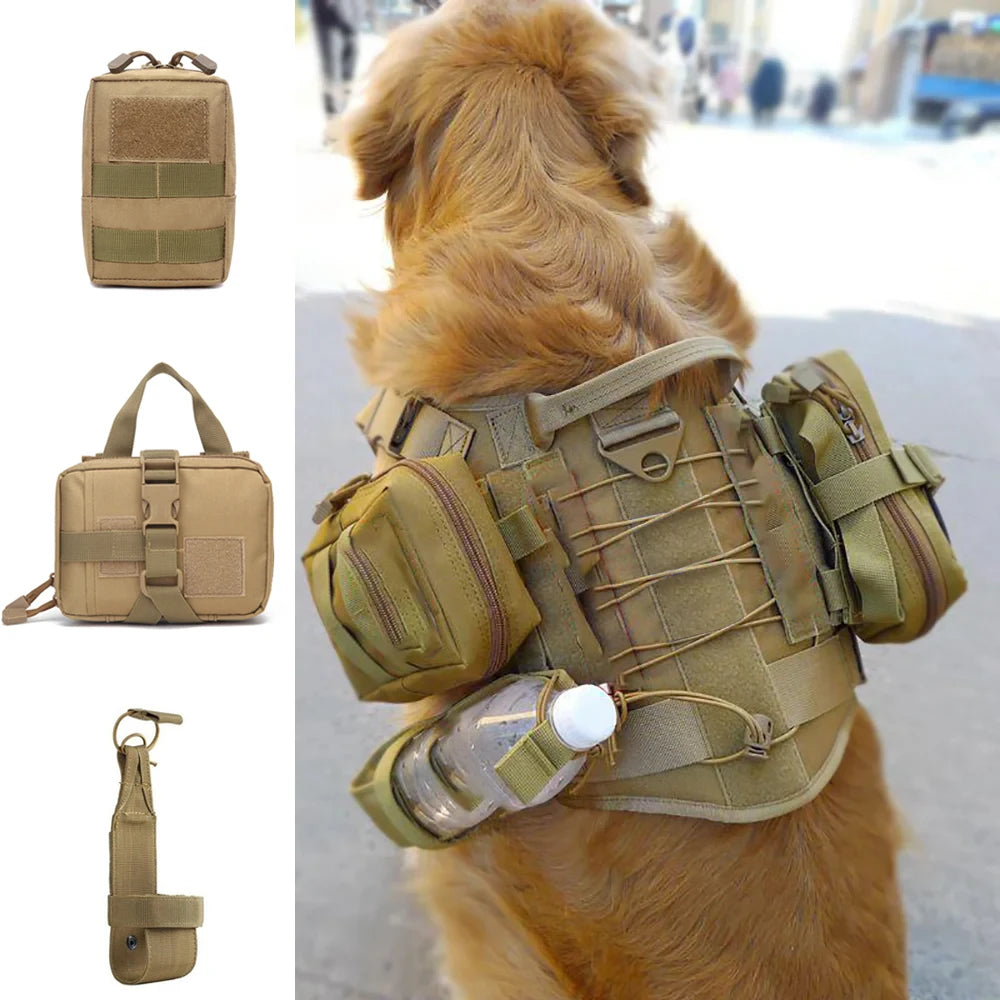 PETRAVEL Durable Dog Tactical MOLLE Pouch Set for Harness