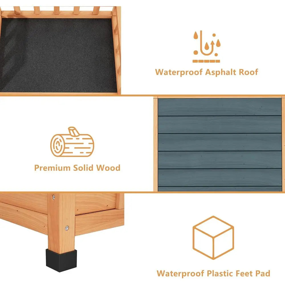 Multi-Tier Outdoor Cat Tree With Enclosed Condo And Platforms