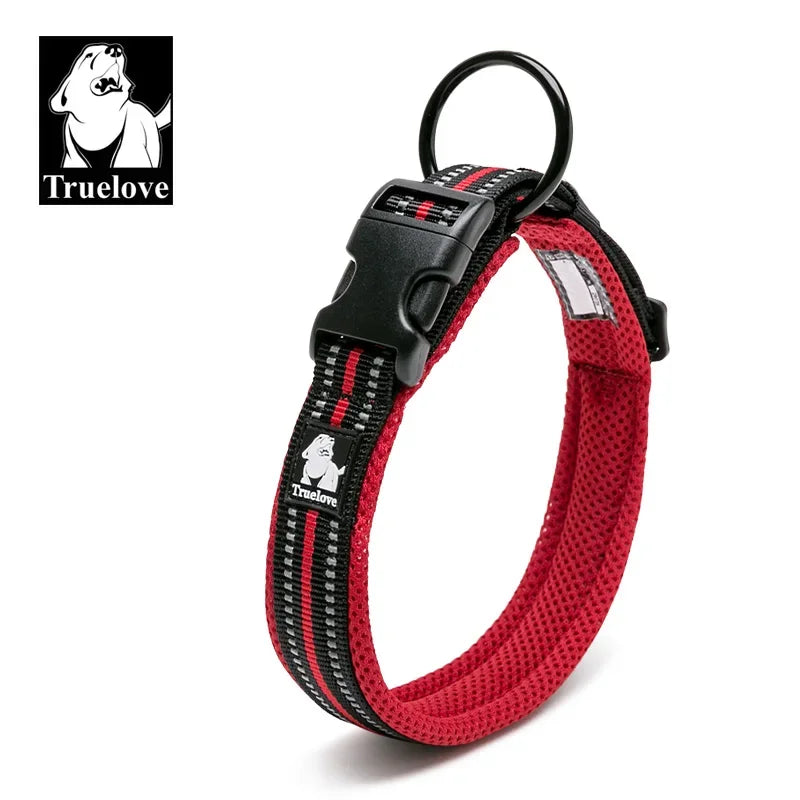 TRUELOVE Adjustable Padded Reflective Nylon Dog Collar