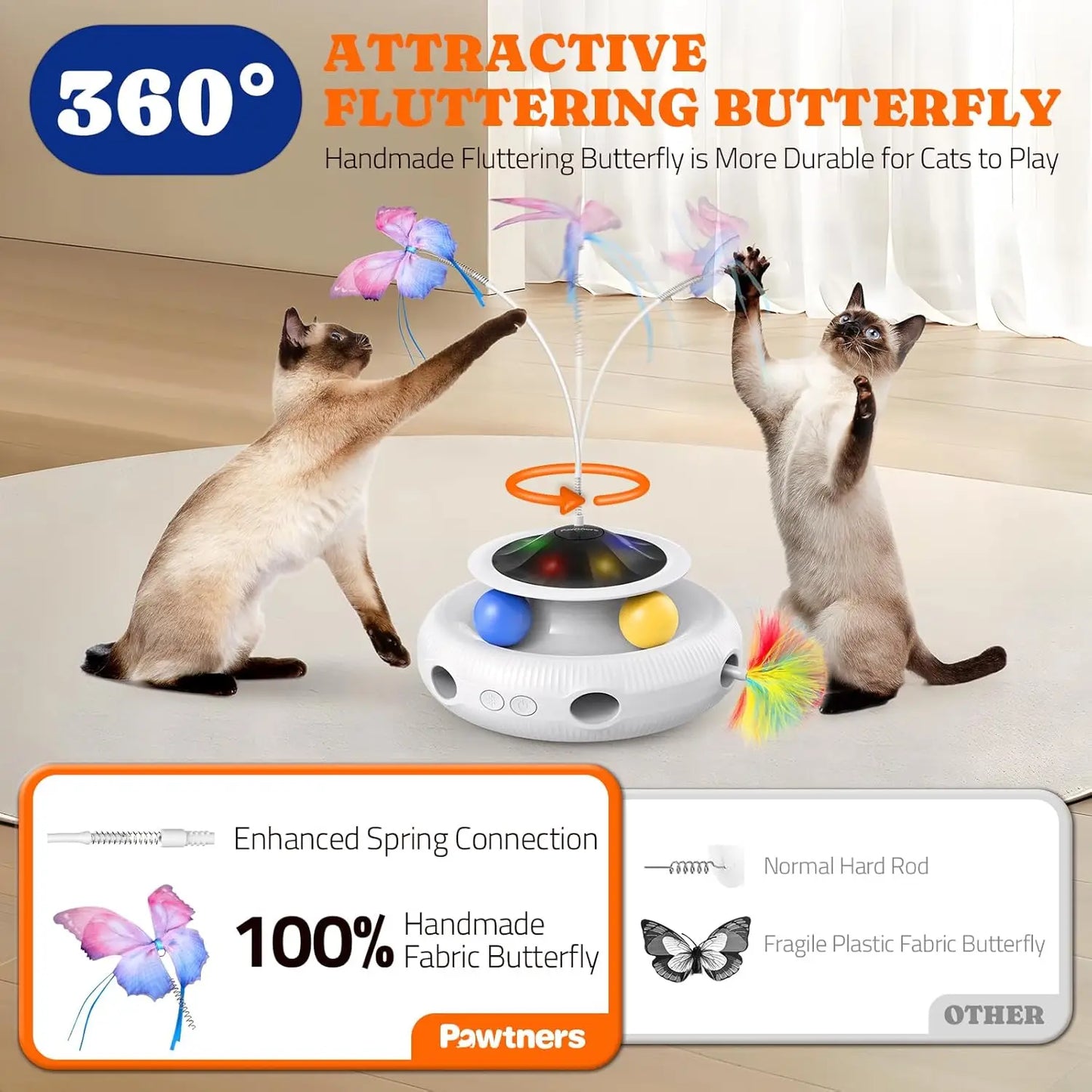 Interactive Cat Toy 4 In 1 Rechargeable Automatic Kitten Toy