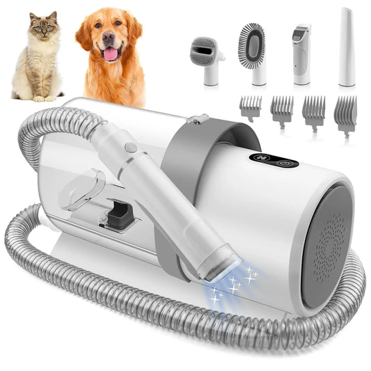 Dog Grooming Kit With Hair Clipper Combs And Vacuum