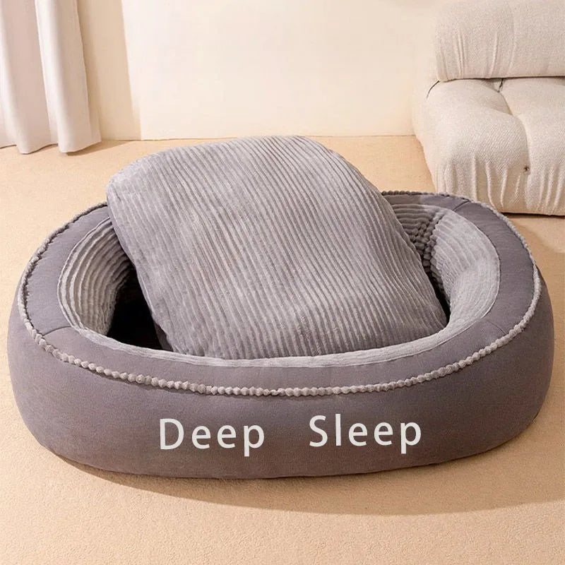 Donut Pet Bed Round Dog Cat Cushion Soft Washable Comfort