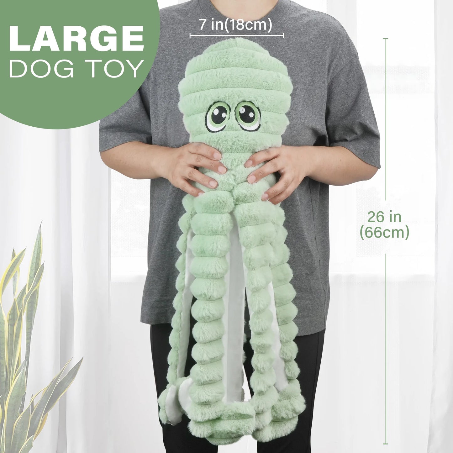 Octopus Design Plush Squeaky Dog Toy For Small Medium Dogs