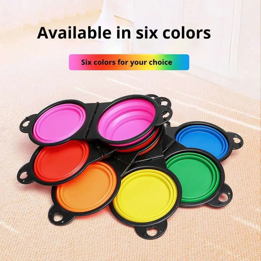 Collapsible 2 In 1 Dog Travel Bowl Folding Feeder