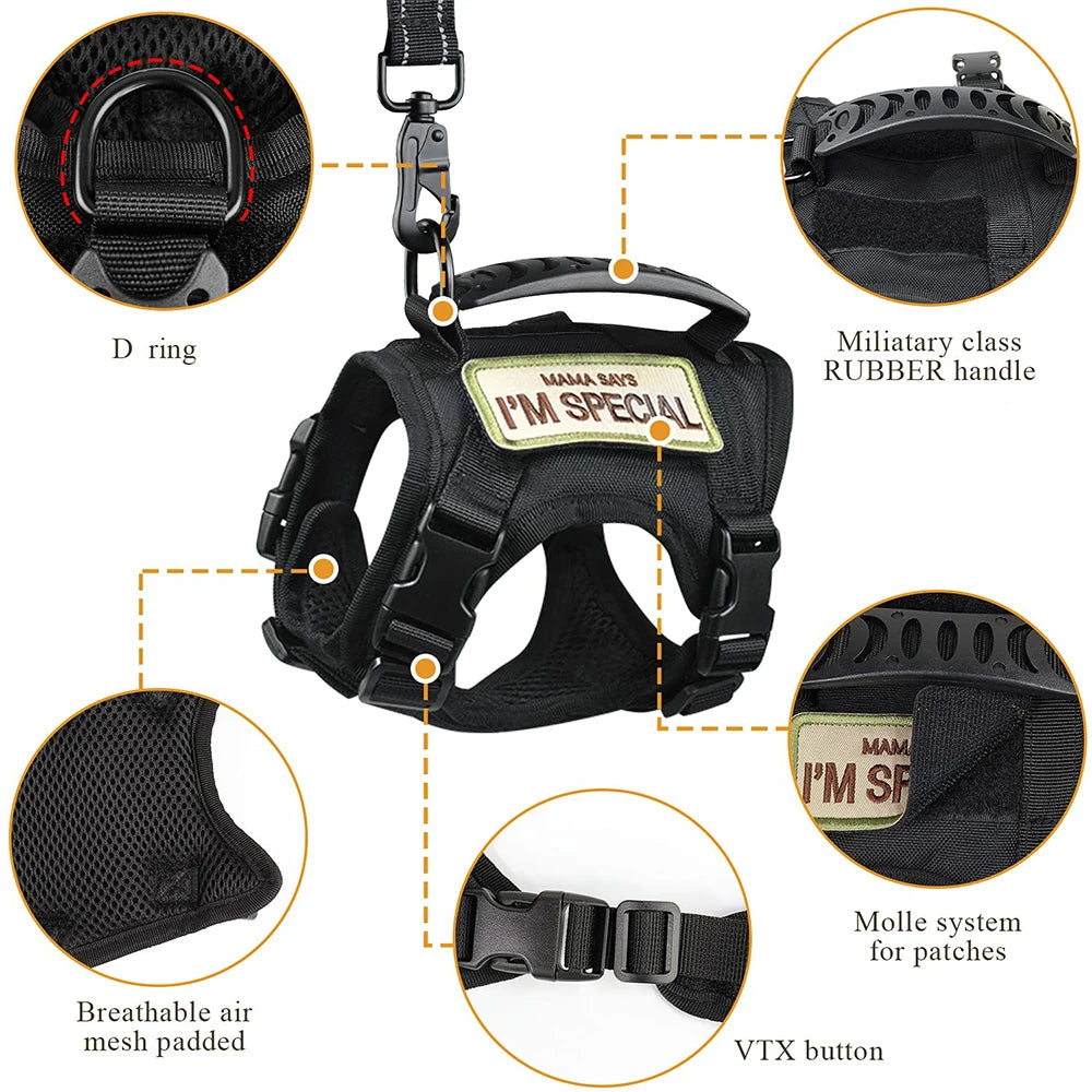 PETRAVEL Tactical Cat Harness With Leash Set For Escape Proof