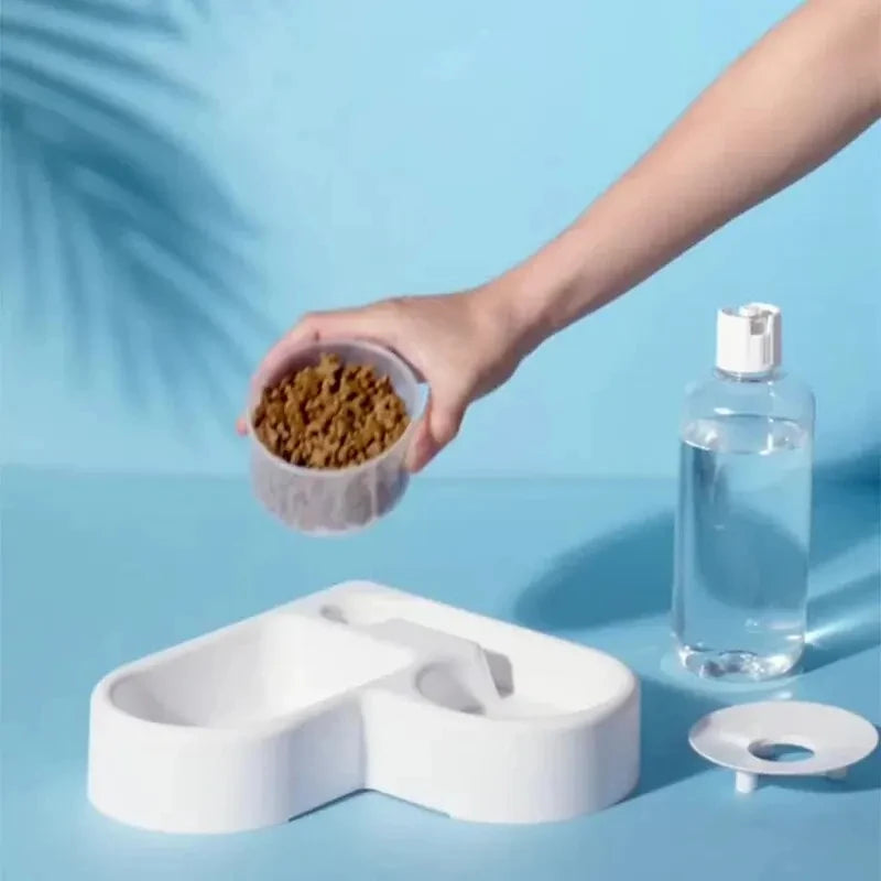 Automatic Drinking Love Pet Bowl Dual Use Moisture Proof Cat And Dog Dish