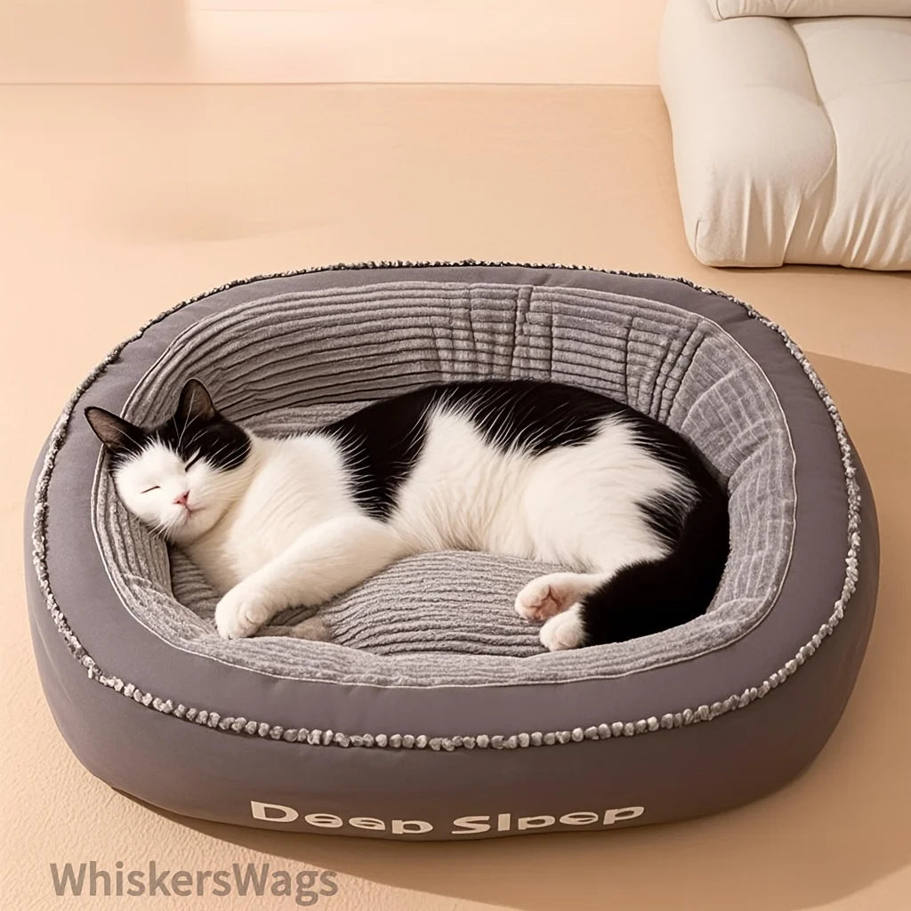 Donut Pet Bed Round Dog Cat Cushion Soft Washable Comfort