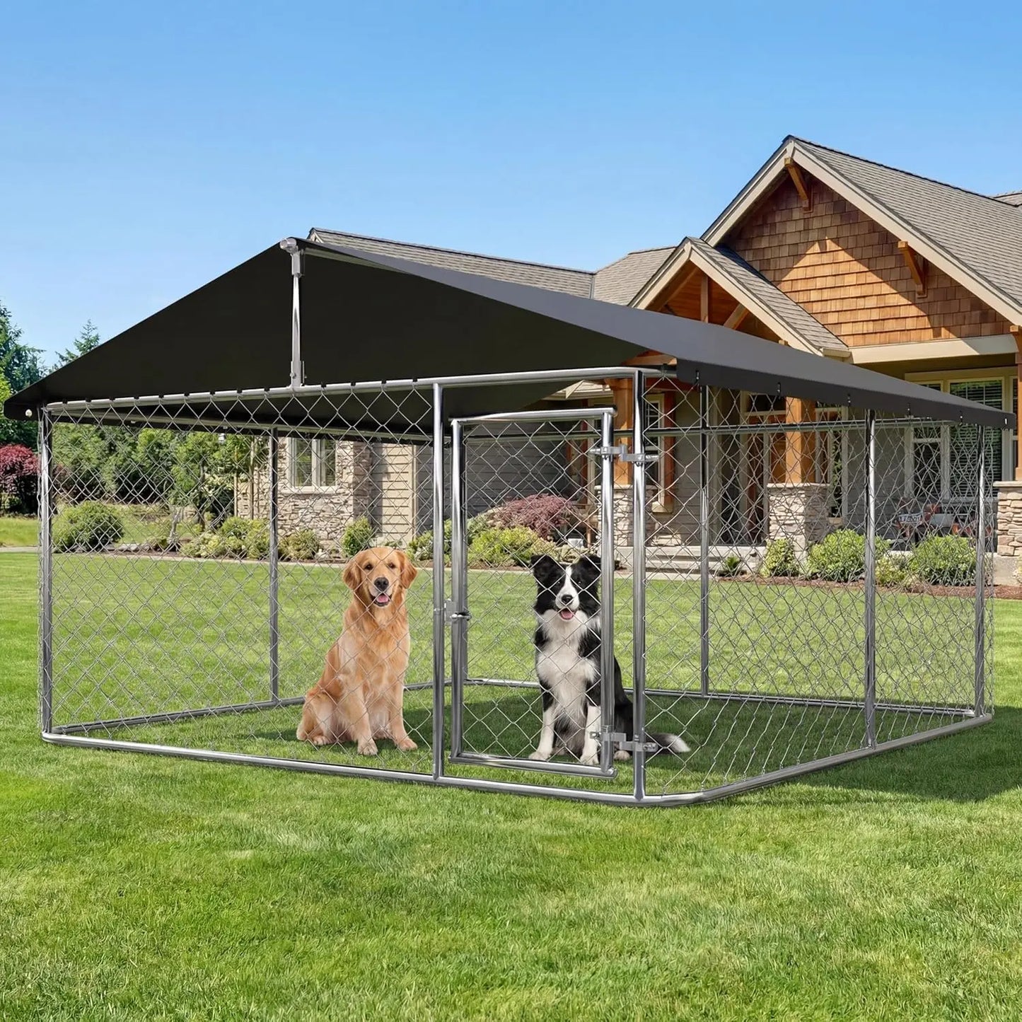 Outdoor Pet Playpen Heavy Duty Kennel Mesh Cage With Lock