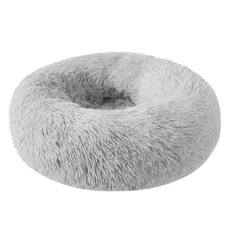 Round Plush Pet Bed for Medium Dogs and Cats Comfort