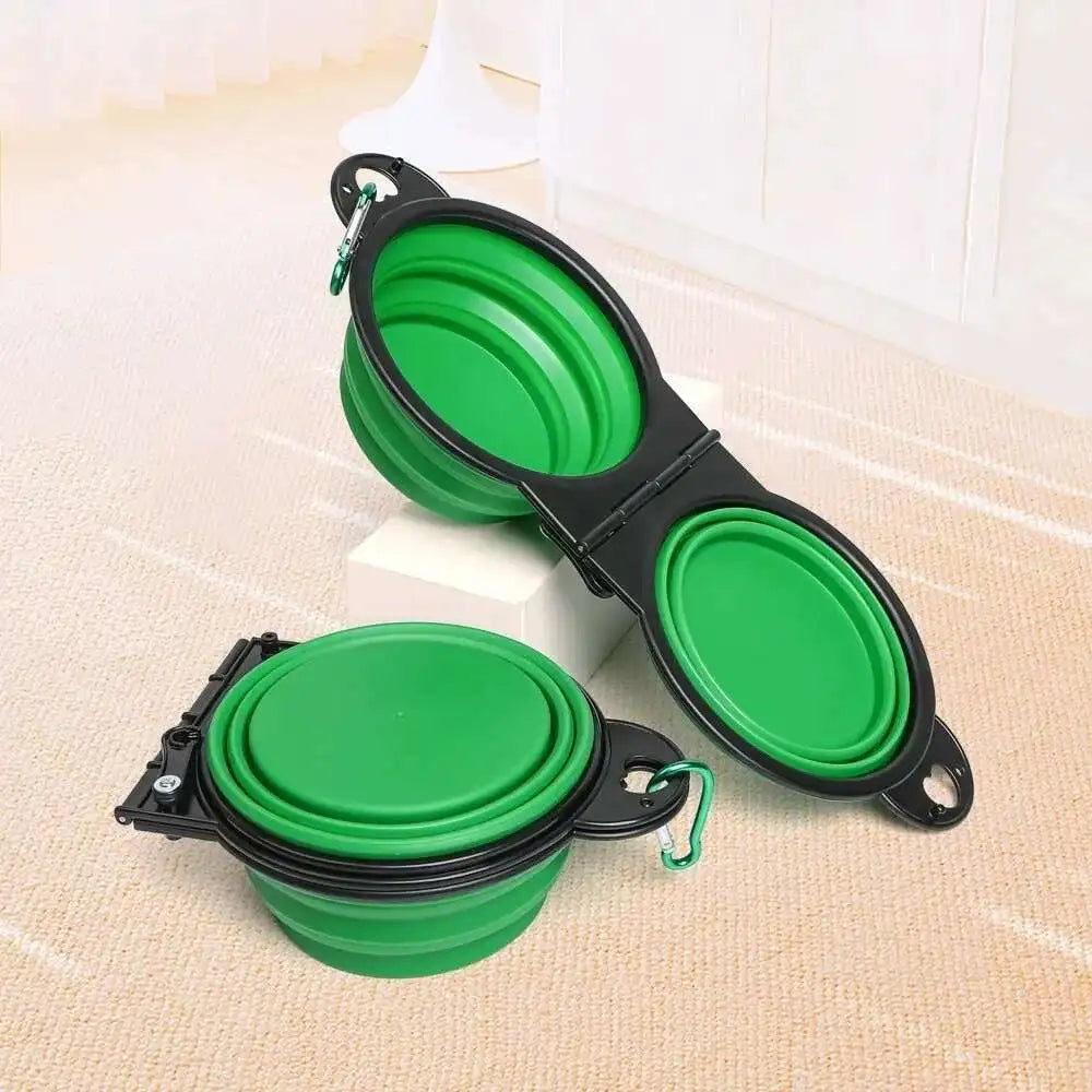 Collapsible 2 In 1 Dog Travel Bowl Folding Feeder