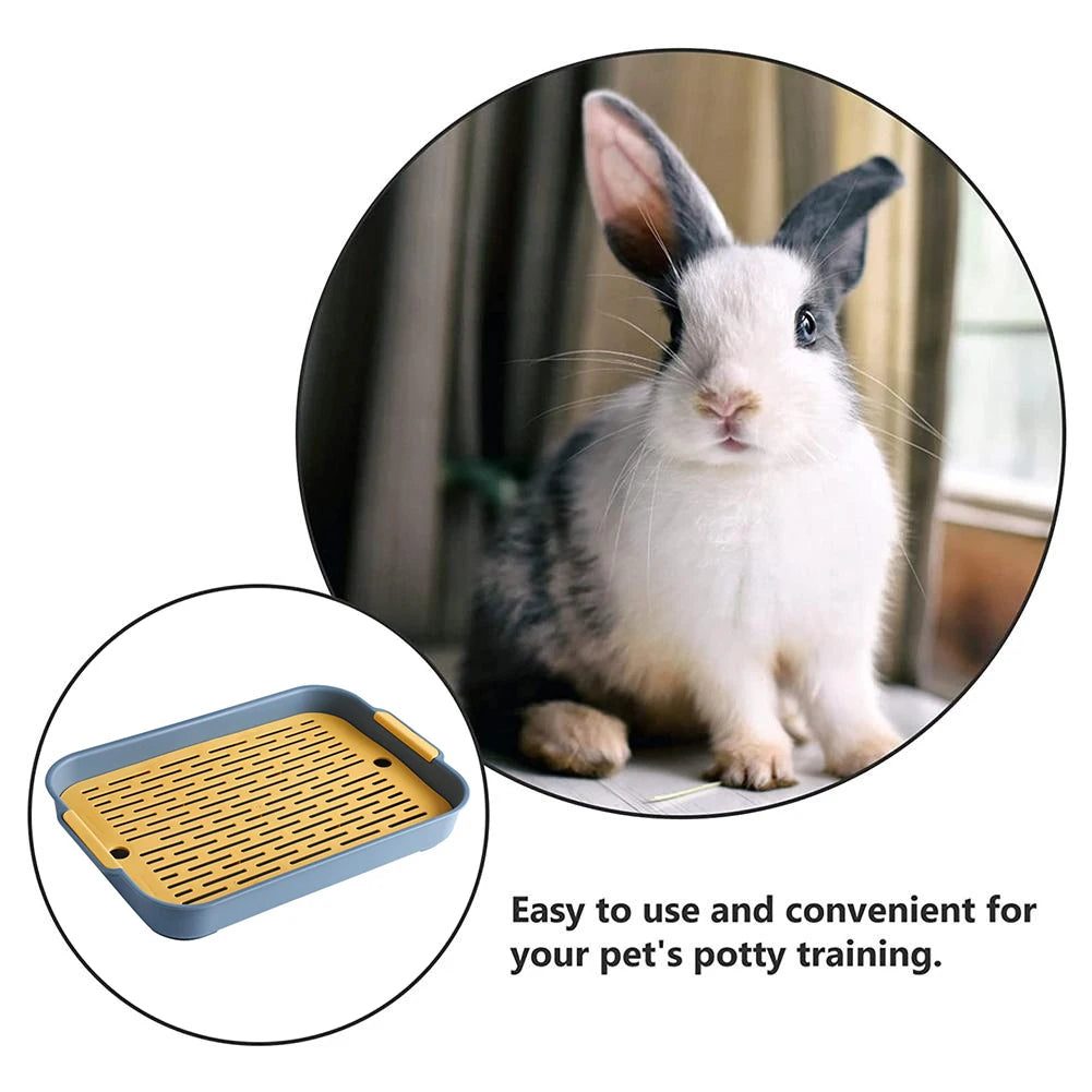 Rabbit Litter Box Corner Tray For Small Pets Plastic