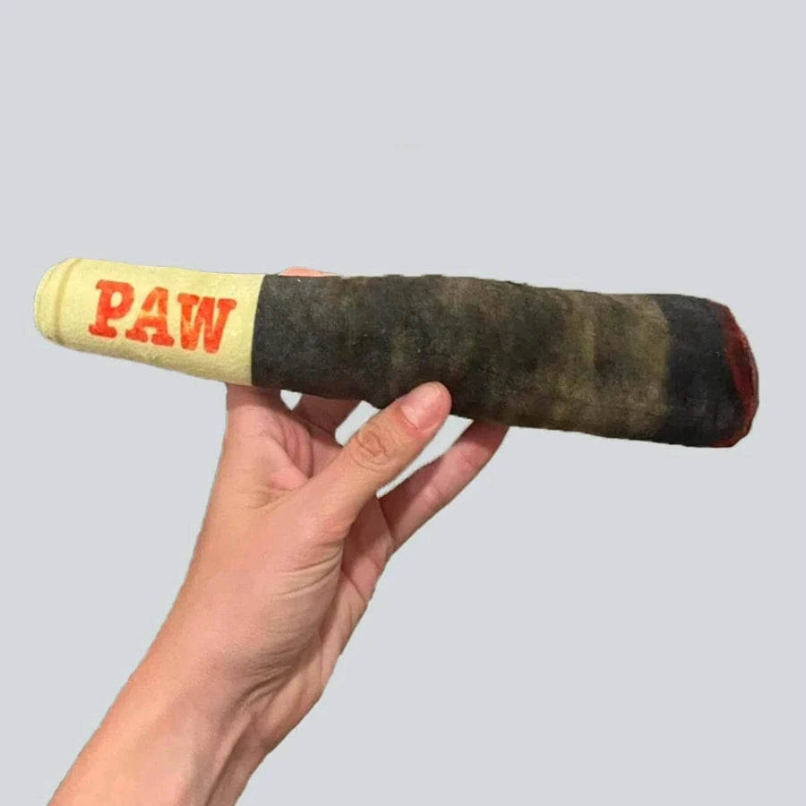 Funny Cigar Design Interactive Dog Toy Squeaky Plush Chew