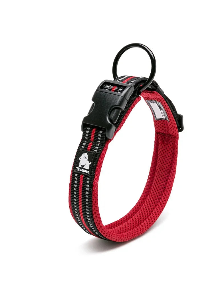 TRUELOVE Adjustable Padded Reflective Nylon Dog Collar