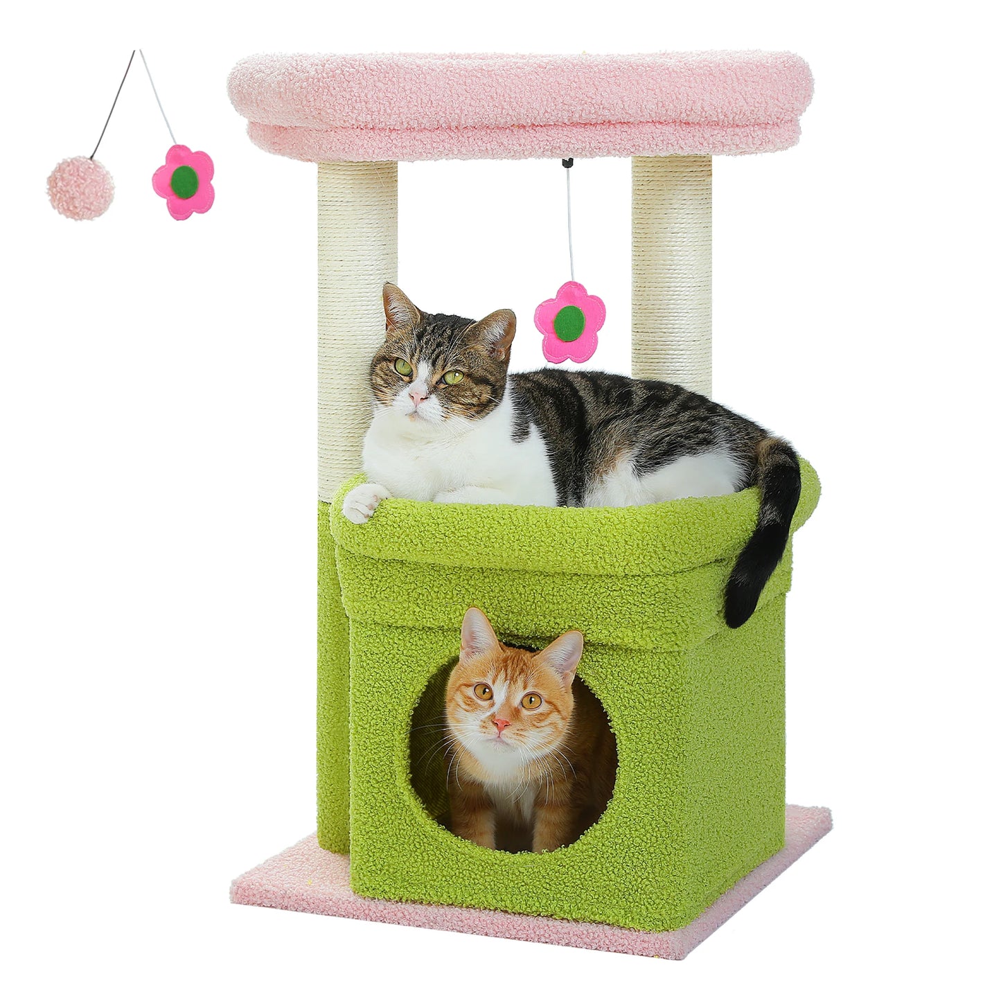 PEQULTI Cat Tree Tower With Cozy Condo And Plush Perch