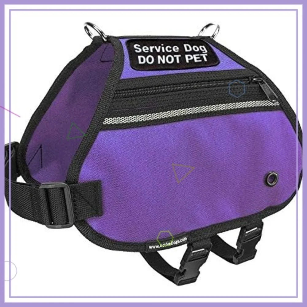 Service Dog Vest With Adjustable Straps And Zippered Pockets