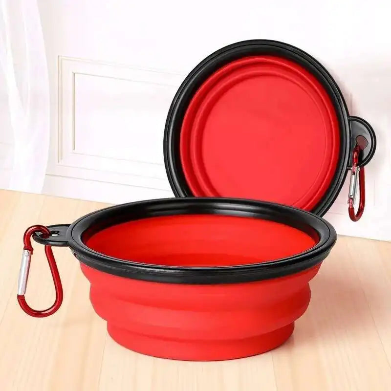 Collapsible 2 In 1 Dog Travel Bowl Folding Feeder