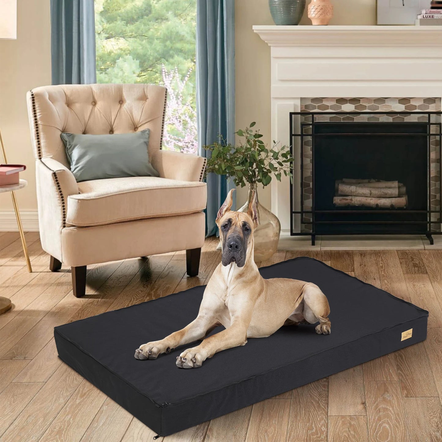 Orthopedic Memory Foam Dog Crate Mattress With Washable Waterproof Cover
