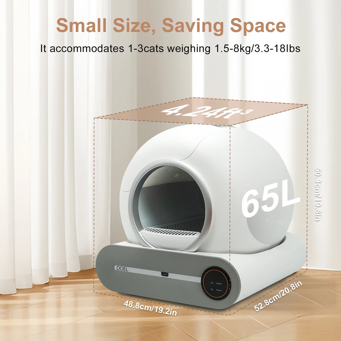DOEL Smart Self-Cleaning Cat Litter Box With App Control