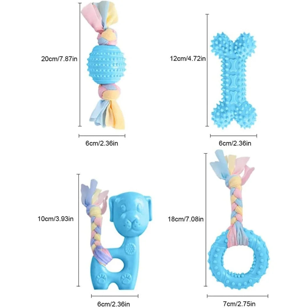 Durable Squeaky Dog Chew Toys TPR Non Toxic Chewing Bones