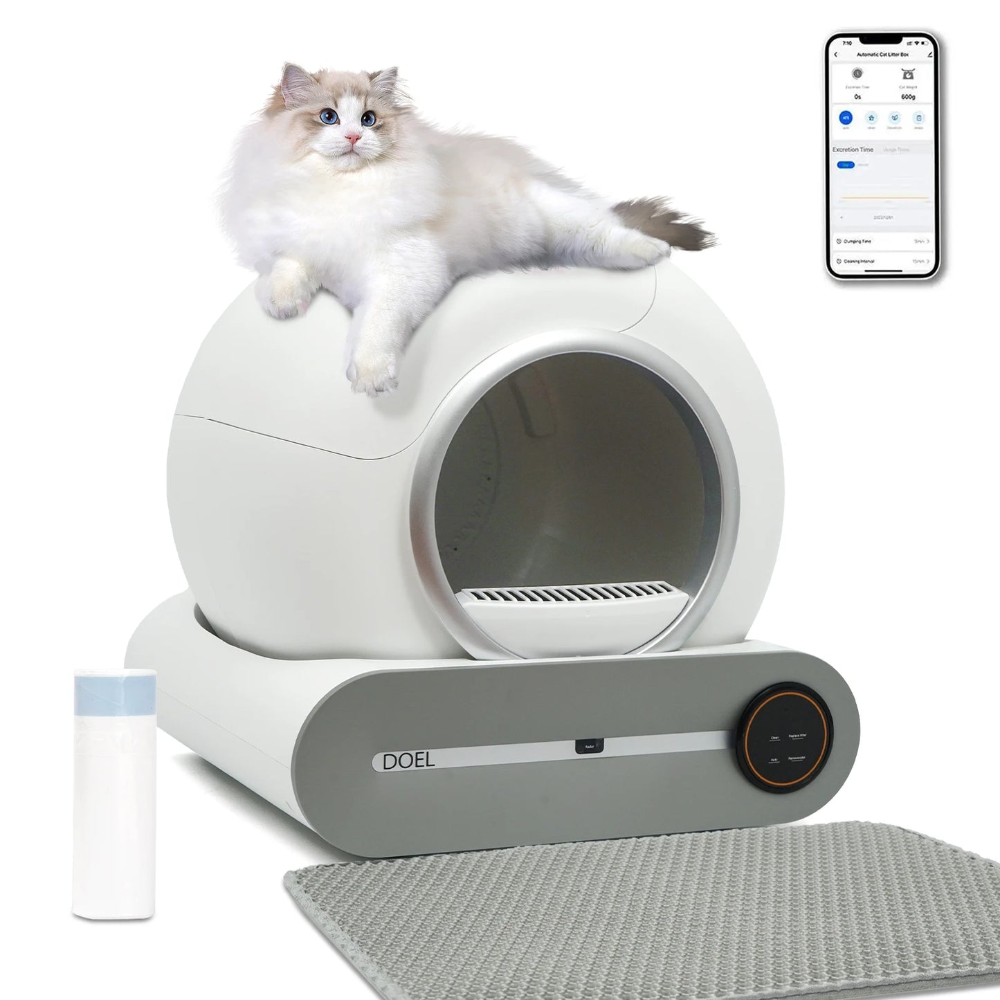 DOEL Smart Self-Cleaning Cat Litter Box With App Control
