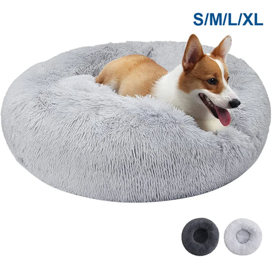 Round Plush Pet Bed for Medium Dogs and Cats Comfort