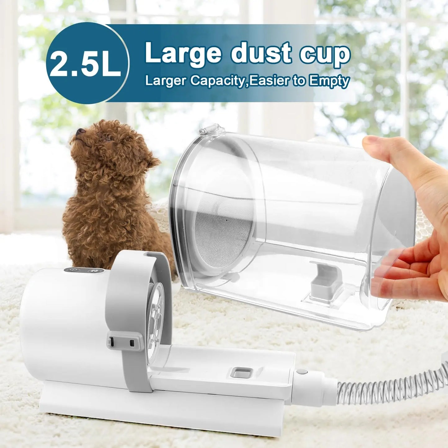 Dog Grooming Kit With Hair Clipper Combs And Vacuum