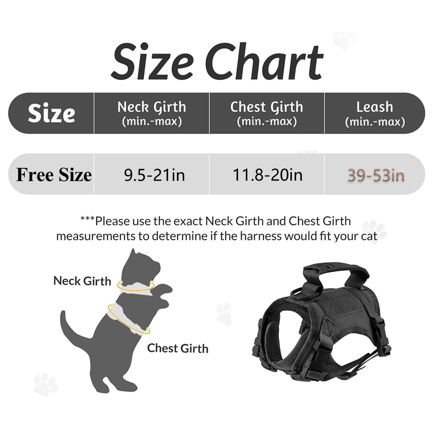 PETRAVEL Tactical Cat Harness With Leash Set For Escape Proof