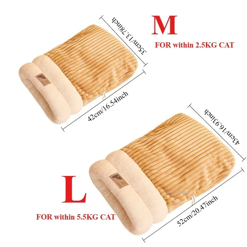Autumn Winter Cat Sleeping Bag Semi Enclosed Cat Nest