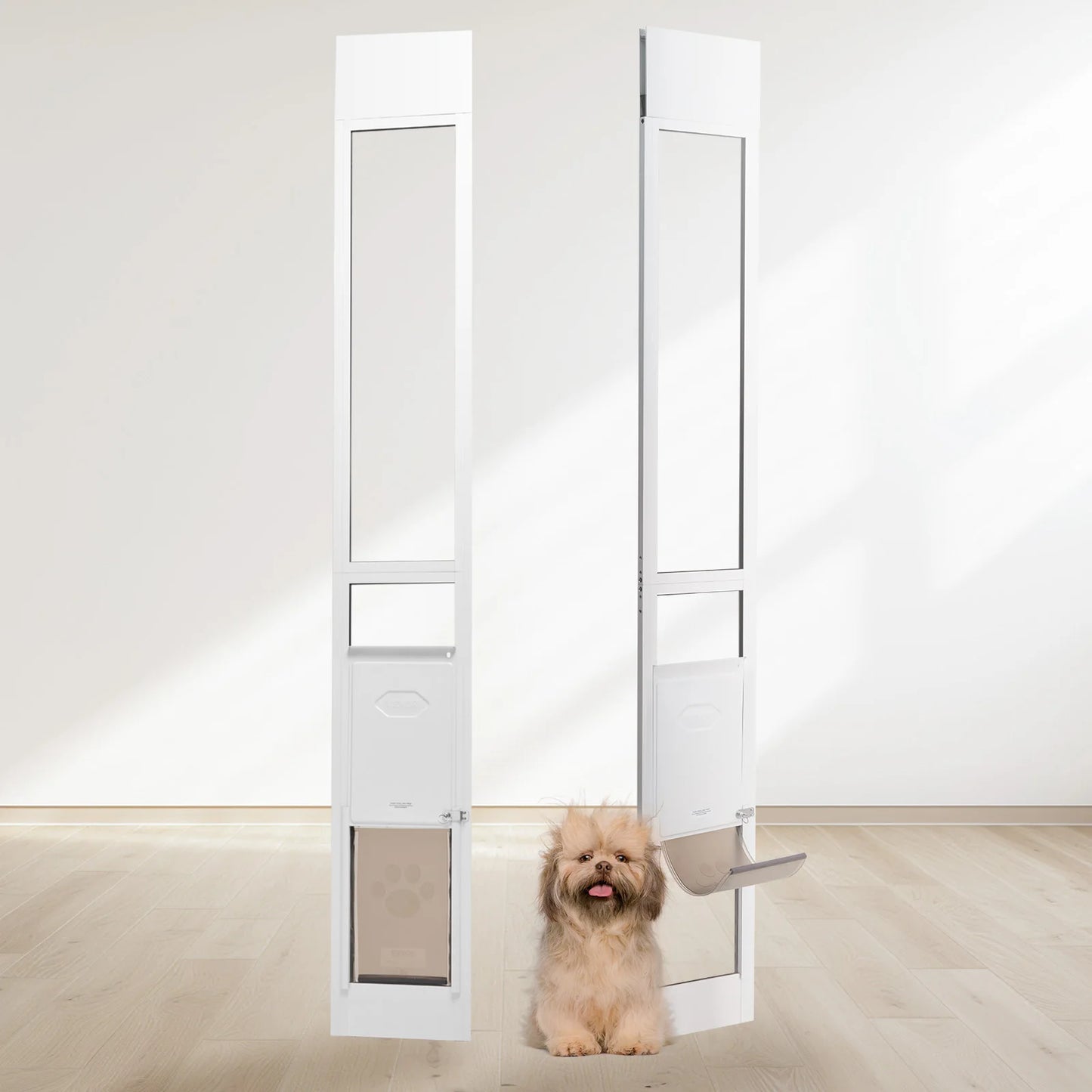 Dog Sliding Glass Door With Adjustable Height And Tempered Glass