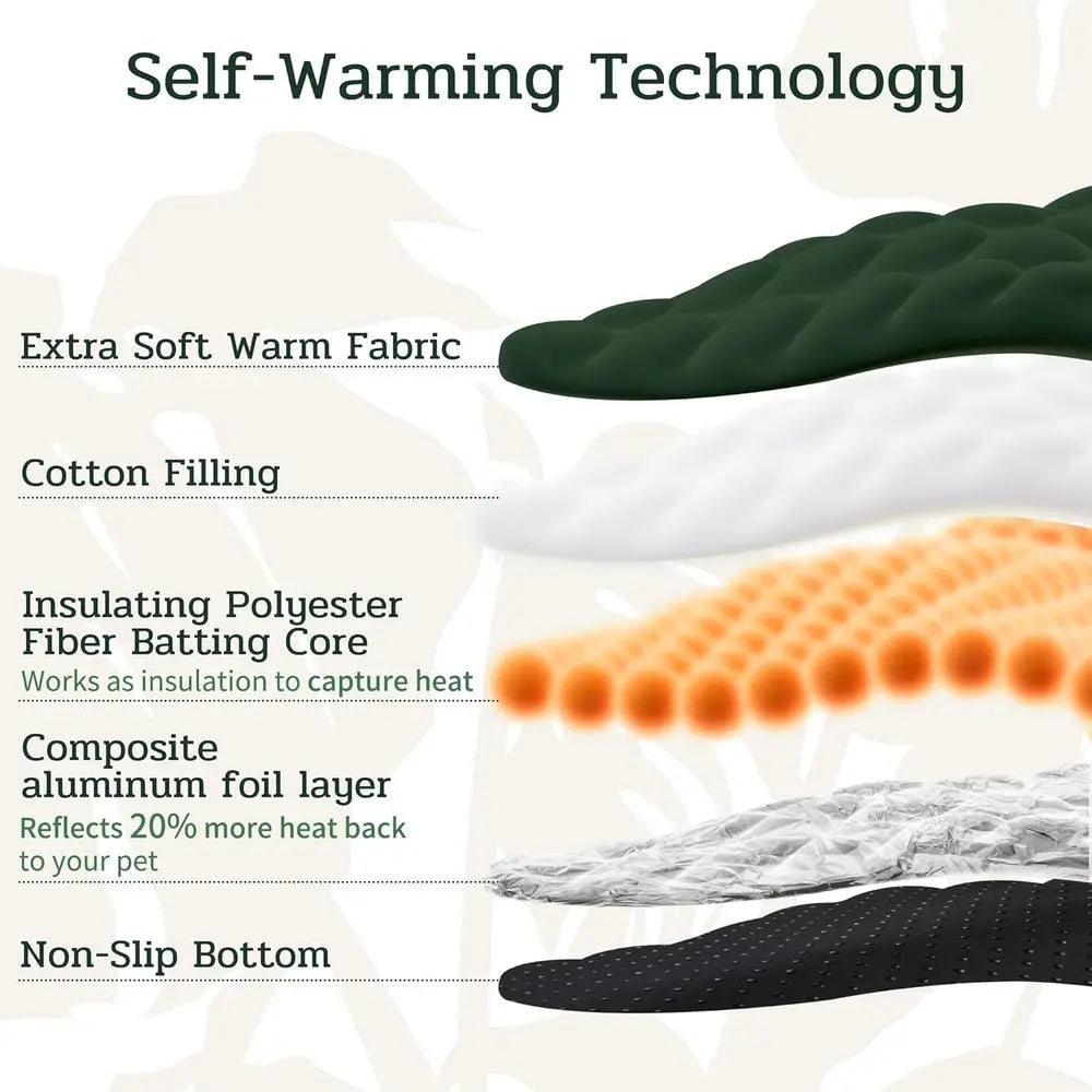 Leaf Shaped Self Warming Pet Bed Mat For Cat And Dog Washable Non Slip
