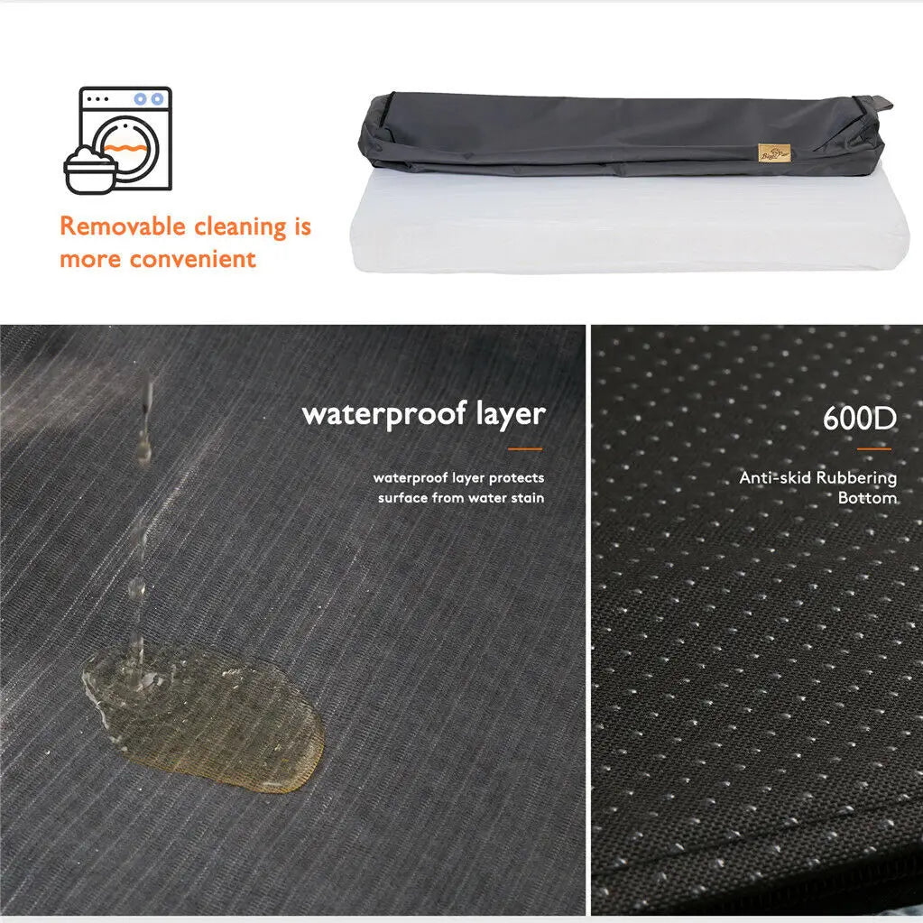 Orthopedic Memory Foam Dog Crate Mattress With Washable Waterproof Cover