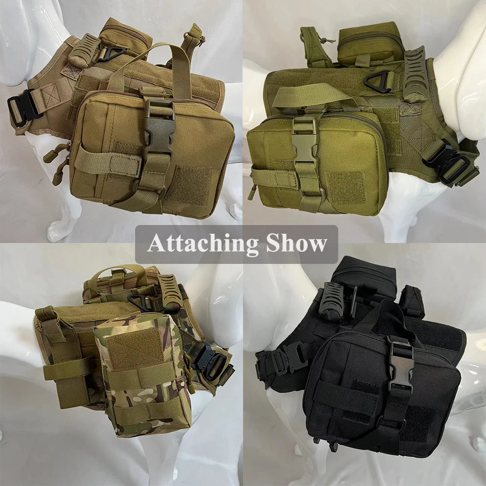 PETRAVEL Durable Dog Tactical MOLLE Pouch Set for Harness
