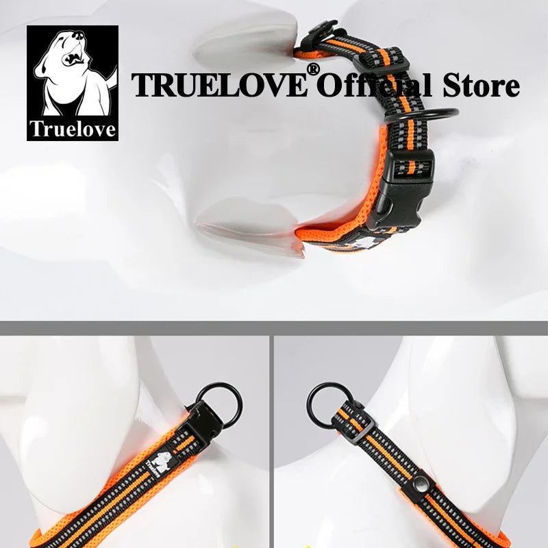 TRUELOVE Adjustable Padded Reflective Nylon Dog Collar