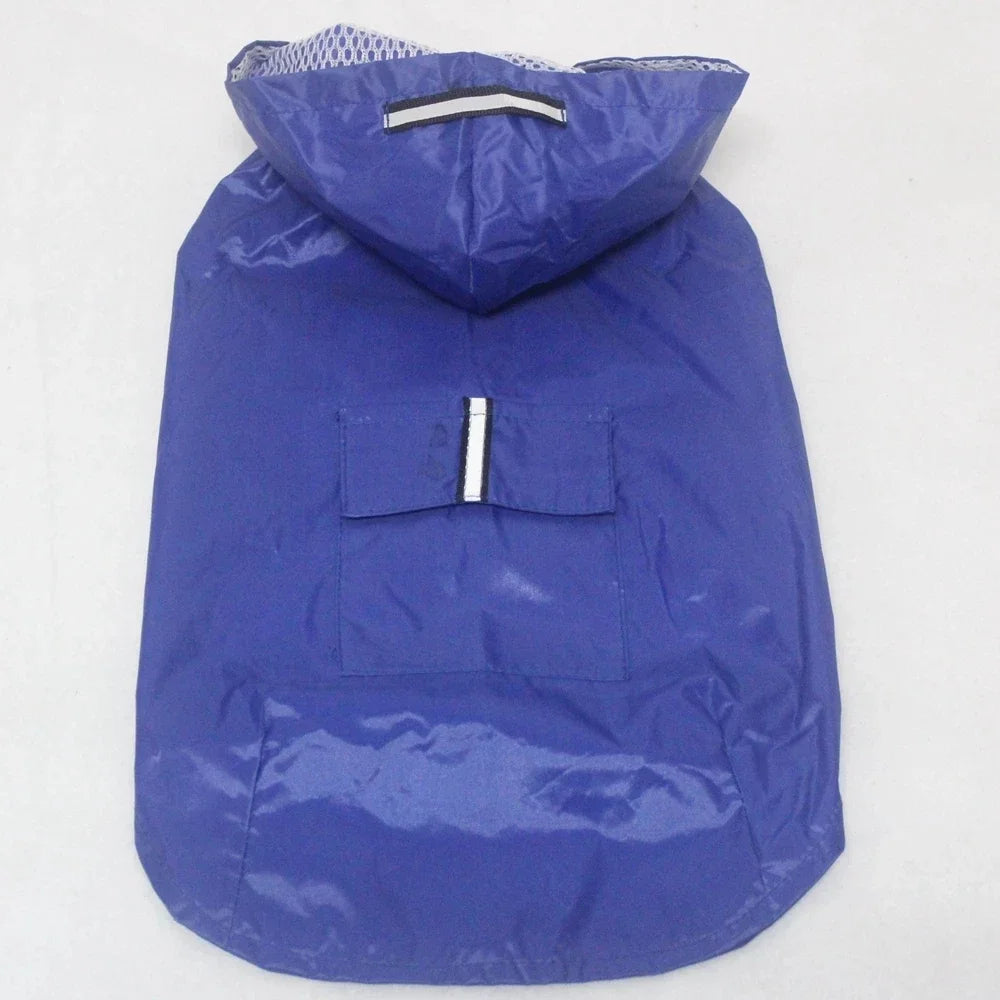 Dog Waterproof Raincoat With Reflective Hooded Jacket For Pets
