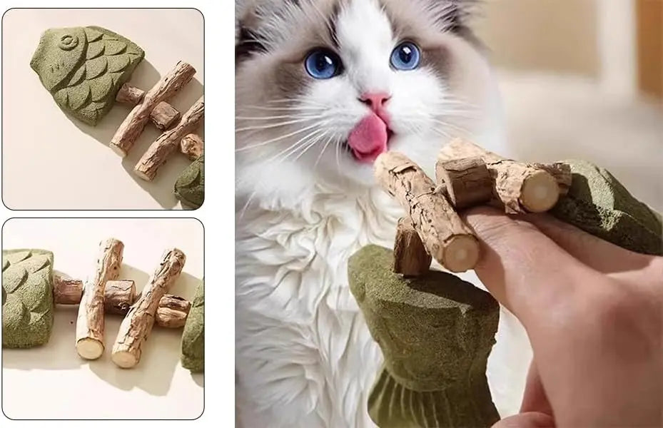 Dental Health Cat Chew Toy Bite Resistant Fishbone
