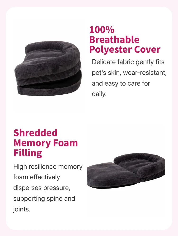 Dual-Use Foldable Pet Bed for Shared Comfort and Cozy Cuddler