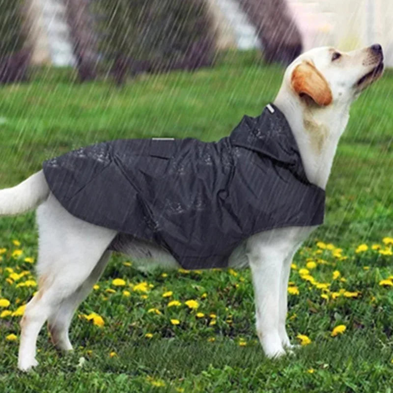 Dog Waterproof Raincoat With Reflective Hooded Jacket For Pets