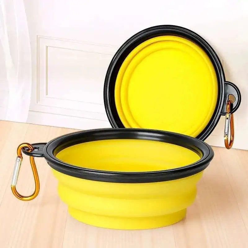 Collapsible 2 In 1 Dog Travel Bowl Folding Feeder