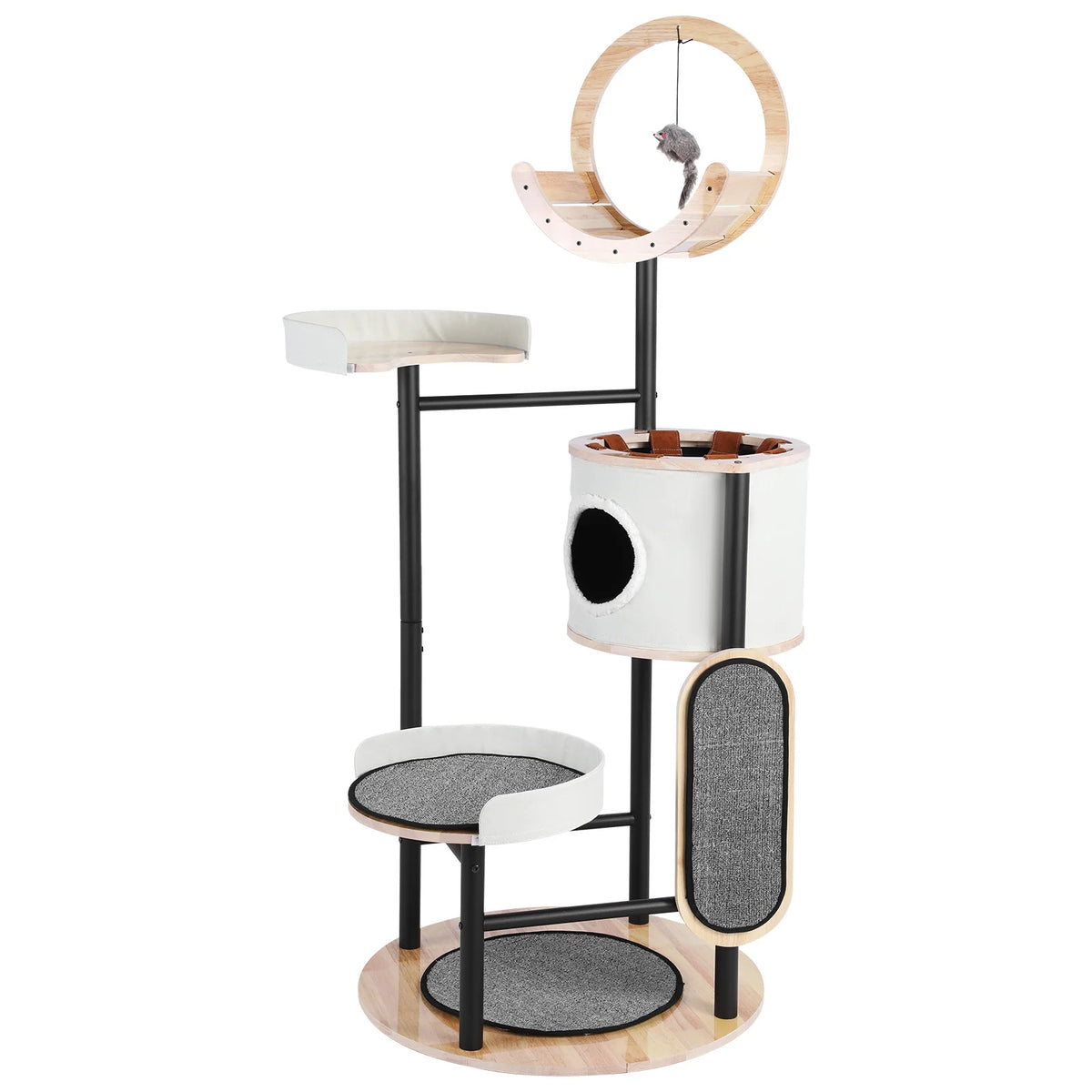 Apwikoger 66 Inch Multi Level Cat Tower With Scratching Post
