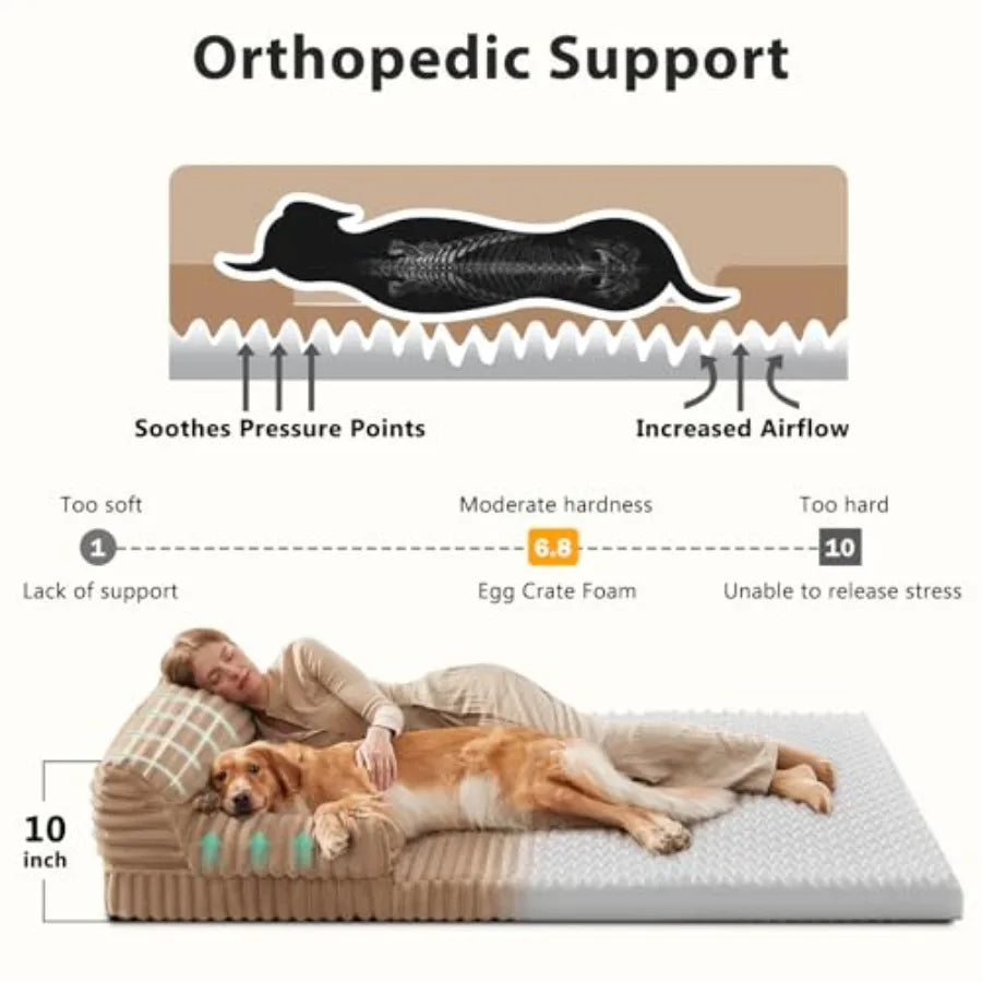 Foldable Orthopedic Memory Foam Dog Bed With Washable Cover