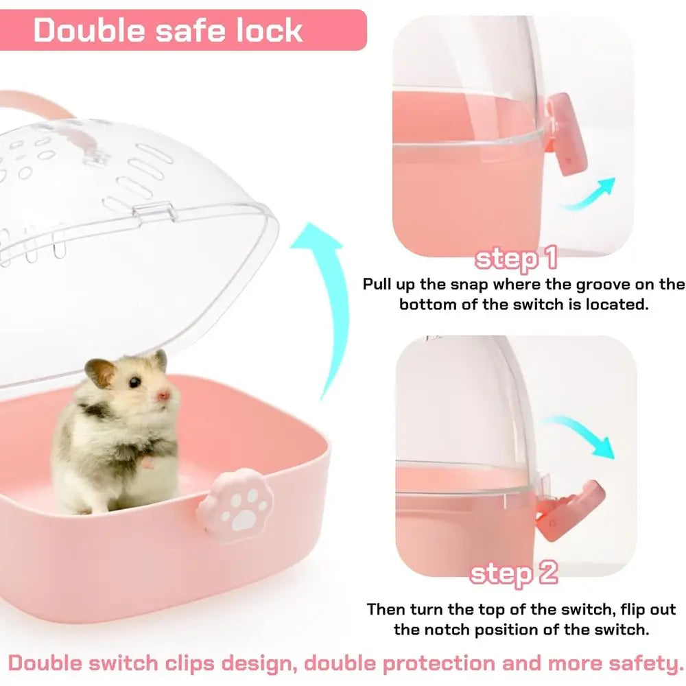 Hamster Carrier Cage With Water Bottle Small Animal Case