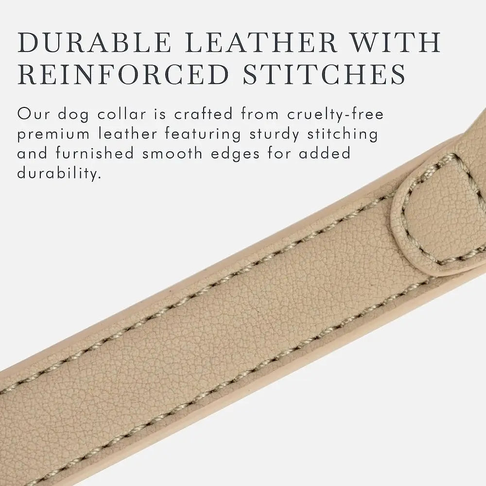 XMSJ Vegan Leather Dog Collar Harness Leash With Tracker Holder